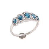 14k White Gold Topaz and Diamond Ring